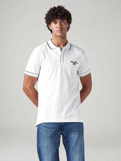 Men's Graphic Print White Slim Fit T-shirt-image-4