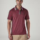 Men's Colorblock Maroon Interlock Polo T-shirt - Front View