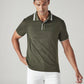 Men's Colorblock Olive Interlock Polo T-shirt - Styleshot View
