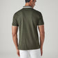 Men's Colorblock Olive Interlock Polo T-shirt - Back View