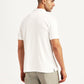 Men's Textured White Slim Fit Polo T-shirt - Back View