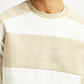 Men's Colorblock Cream Crew Neck Sweatshirt - Detail View