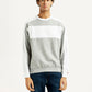 Men's Colorblock Grey Crew Neck Sweatshirt - Front View