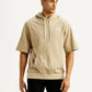 Men's Solid Beige Hooded Sweatshirt - Front View