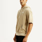 Men's Solid Beige Hooded Sweatshirt - Side View