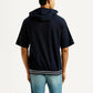 Men's Solid Navy Hooded Sweatshirt - Back View