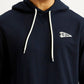 Men's Solid Navy Hooded Sweatshirt - Detail View