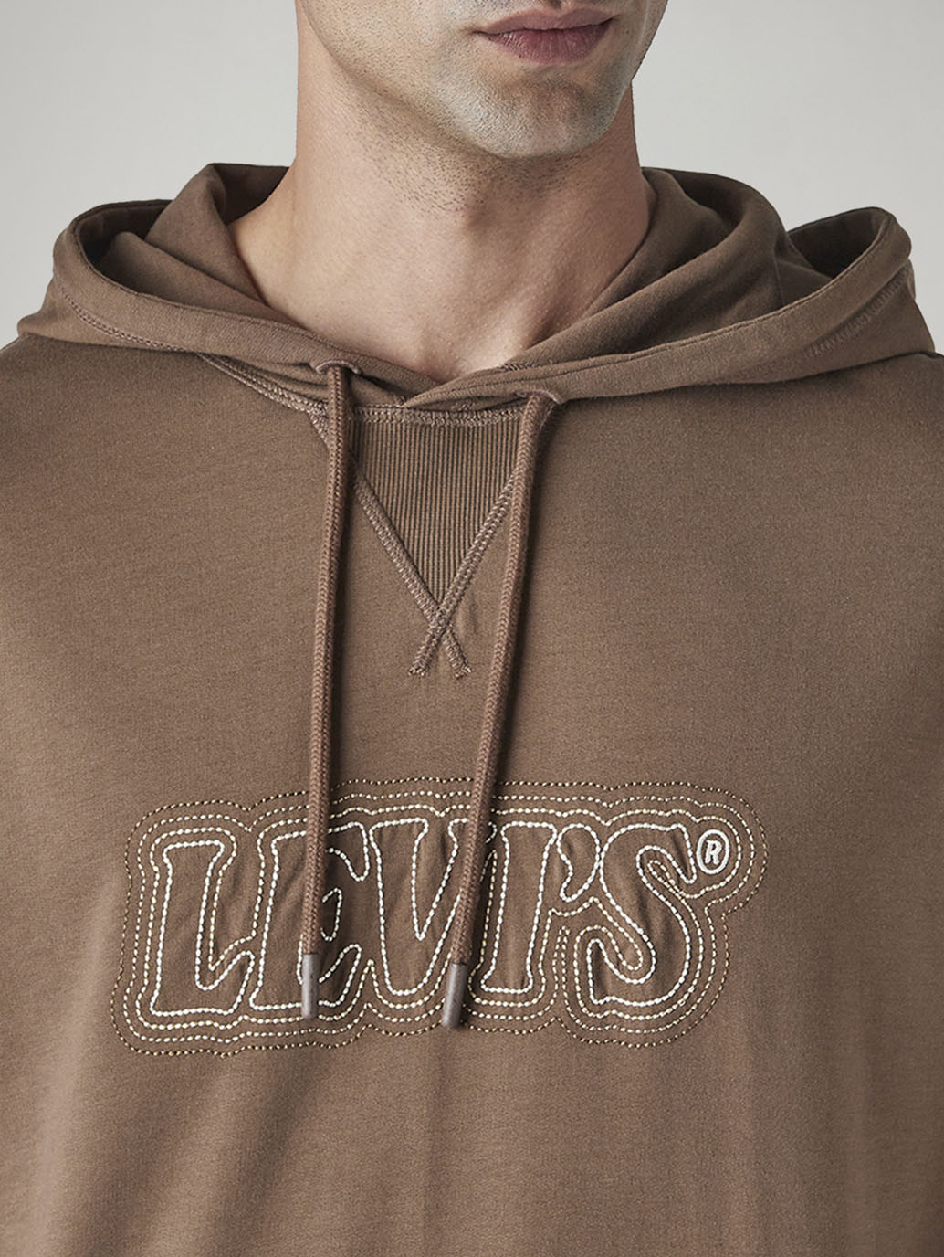 Men's Embroidered Loose Fit Sweatshirt - Detail View