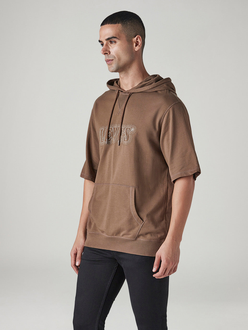 Men's Embroidered Loose Fit Sweatshirt - Side View