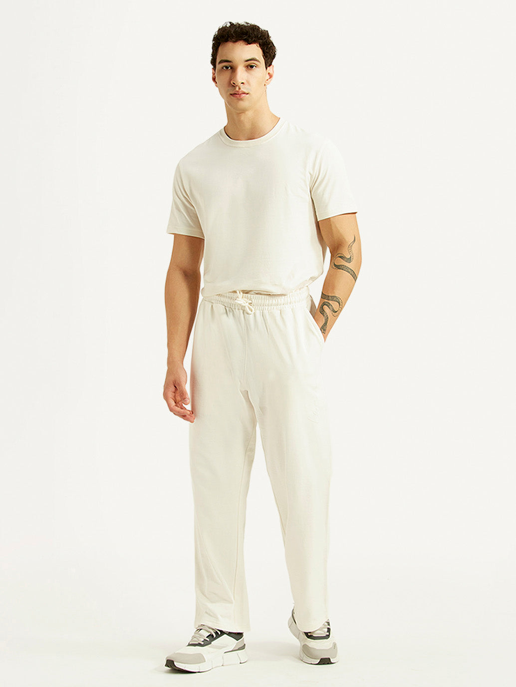 Men's Off White Regular Fit Joggers