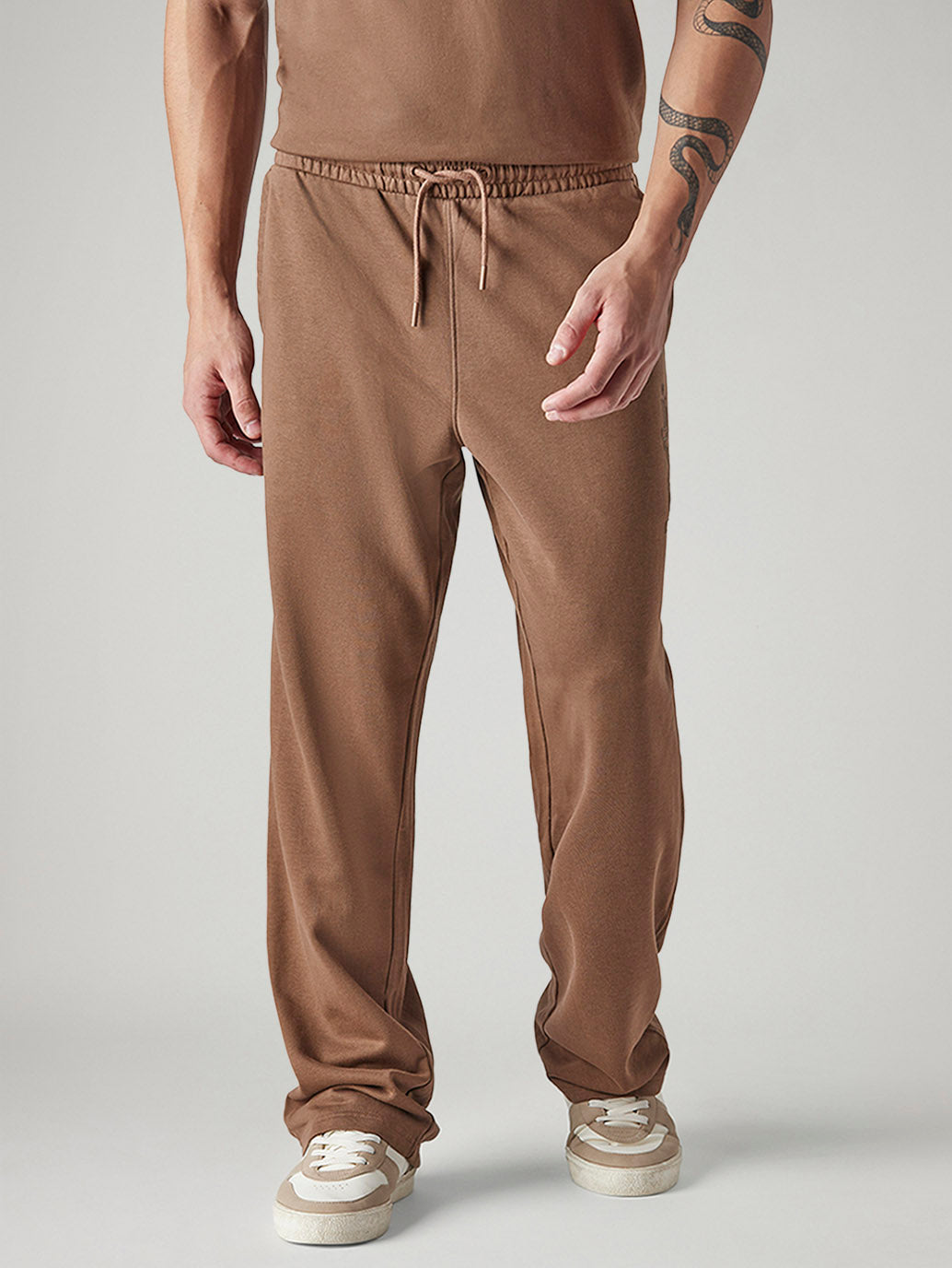 Men's Regular Fit Mid Rise Joggers - Front View