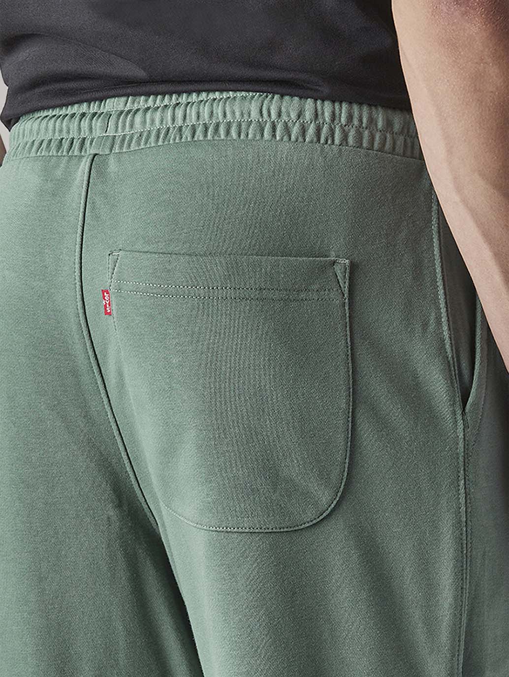 Men's Green Regular Fit Mid Rise Joggers - Detail View