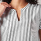 Women's Striped Relaxed Fit Top - Detail View