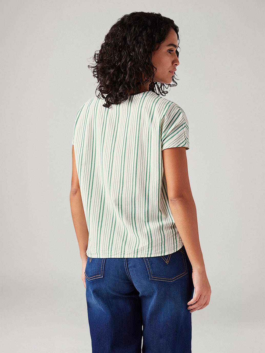 Women's Striped Relaxed Fit Top - Back View