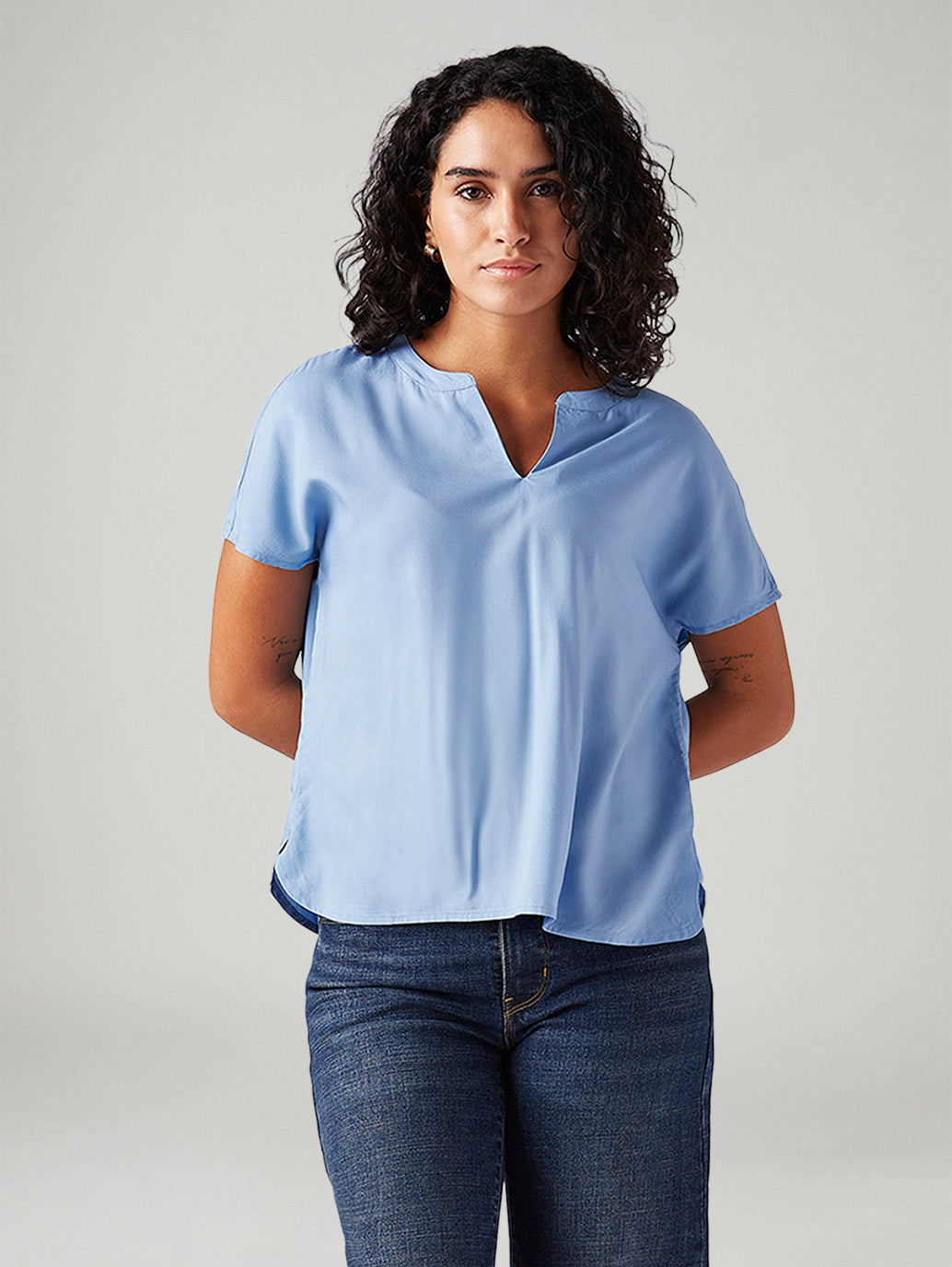 Women's Solid Relaxed Fit Top - Styleshot View