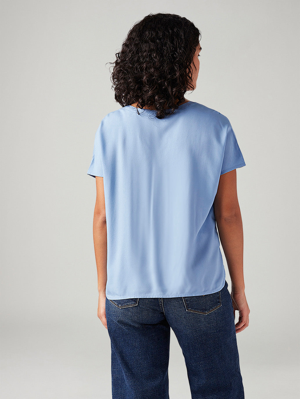 Women's Solid Relaxed Fit Top - Back View