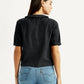 Women's Lace Black Peter Pan Collar Top - Back View