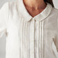 Women's Solid White Peter Pan Collar Shirt - Detail View