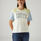Women's Brand Logo Off White Relaxed Fit T-shirt - Front View