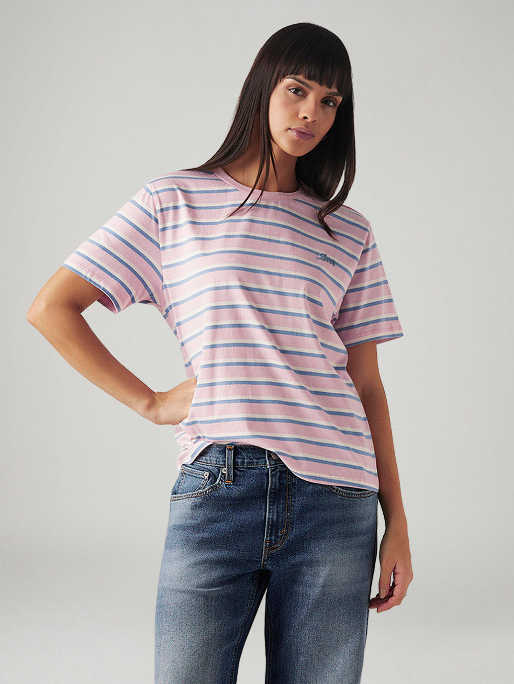Women's Striped Relaxed Fit T-Shirt