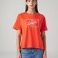 Women's Embroidered Relaxed Fit T-Shirt - Front View
