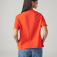 Women's Embroidered Relaxed Fit T-Shirt - Back View