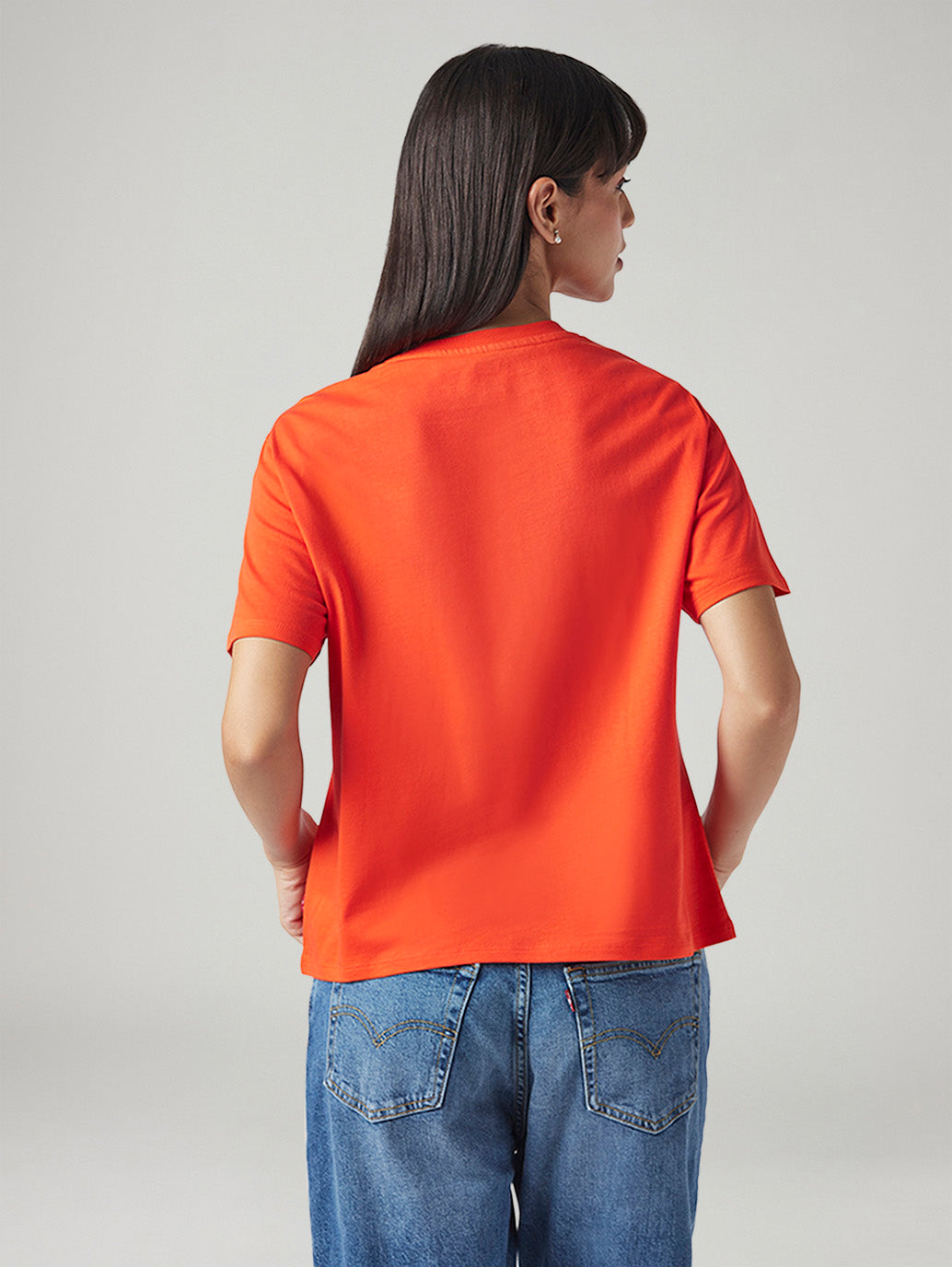 Women's Embroidered Relaxed Fit T-Shirt - Back View