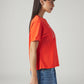 Women's Embroidered Relaxed Fit T-Shirt - Side View