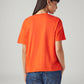Women's Typography Printed Relaxed Fit T-Shirt - Back View