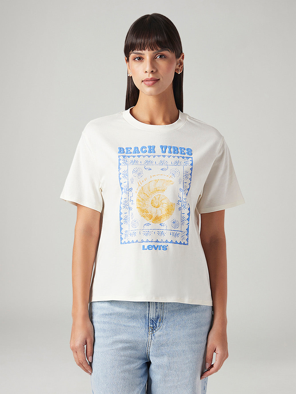 Women's Graphic Print Relaxed Fit T-Shirt - Front View