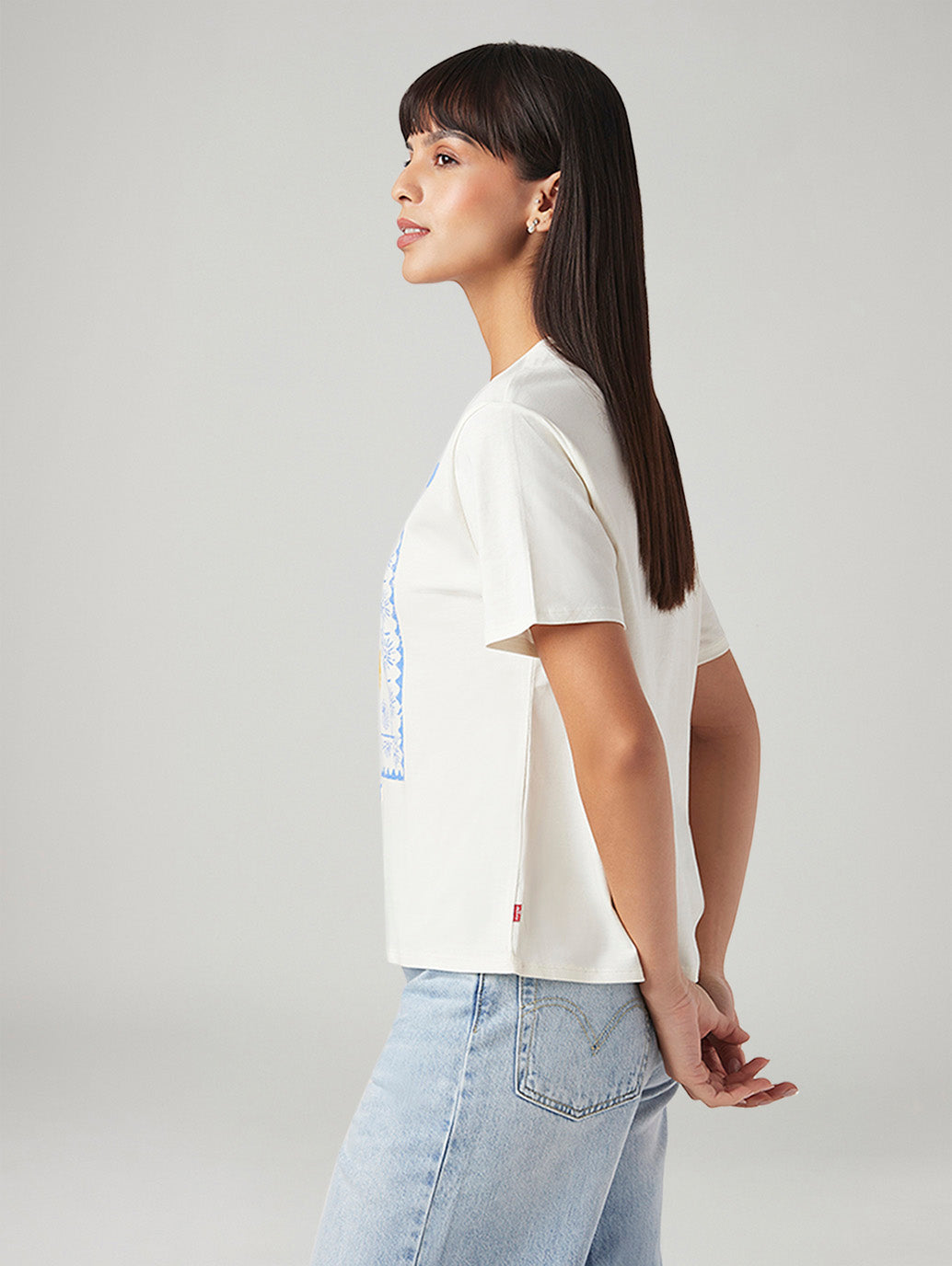 Women's Graphic Print Relaxed Fit T-Shirt - Side View