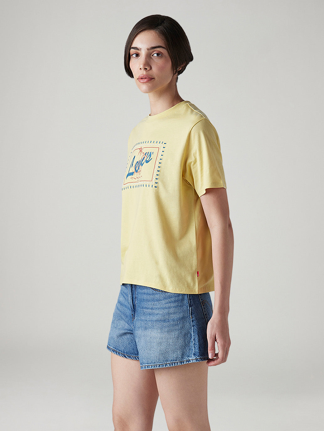 Women's Embroidered Relaxed Fit T-Shirt - Side View