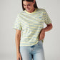 Women's Striped Yellow Relaxed Fit T-shirt - Styleshot View