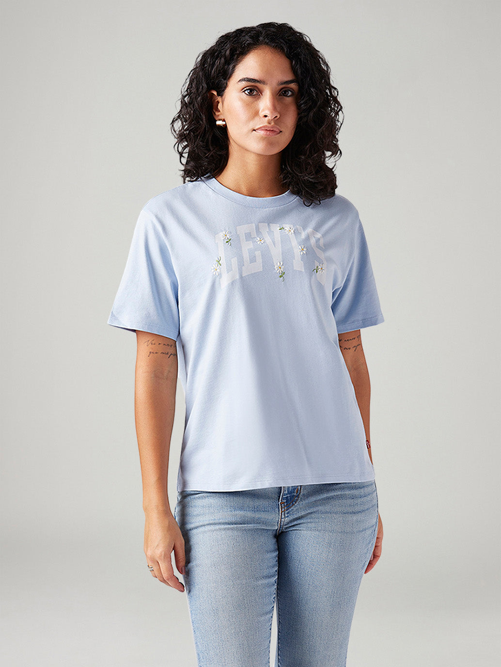 Women's Logo Printed Relaxed Fit T-Shirt - Front View
