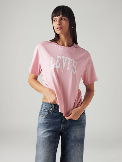 Women's Logo Printed Relaxed Fit T-Shirt