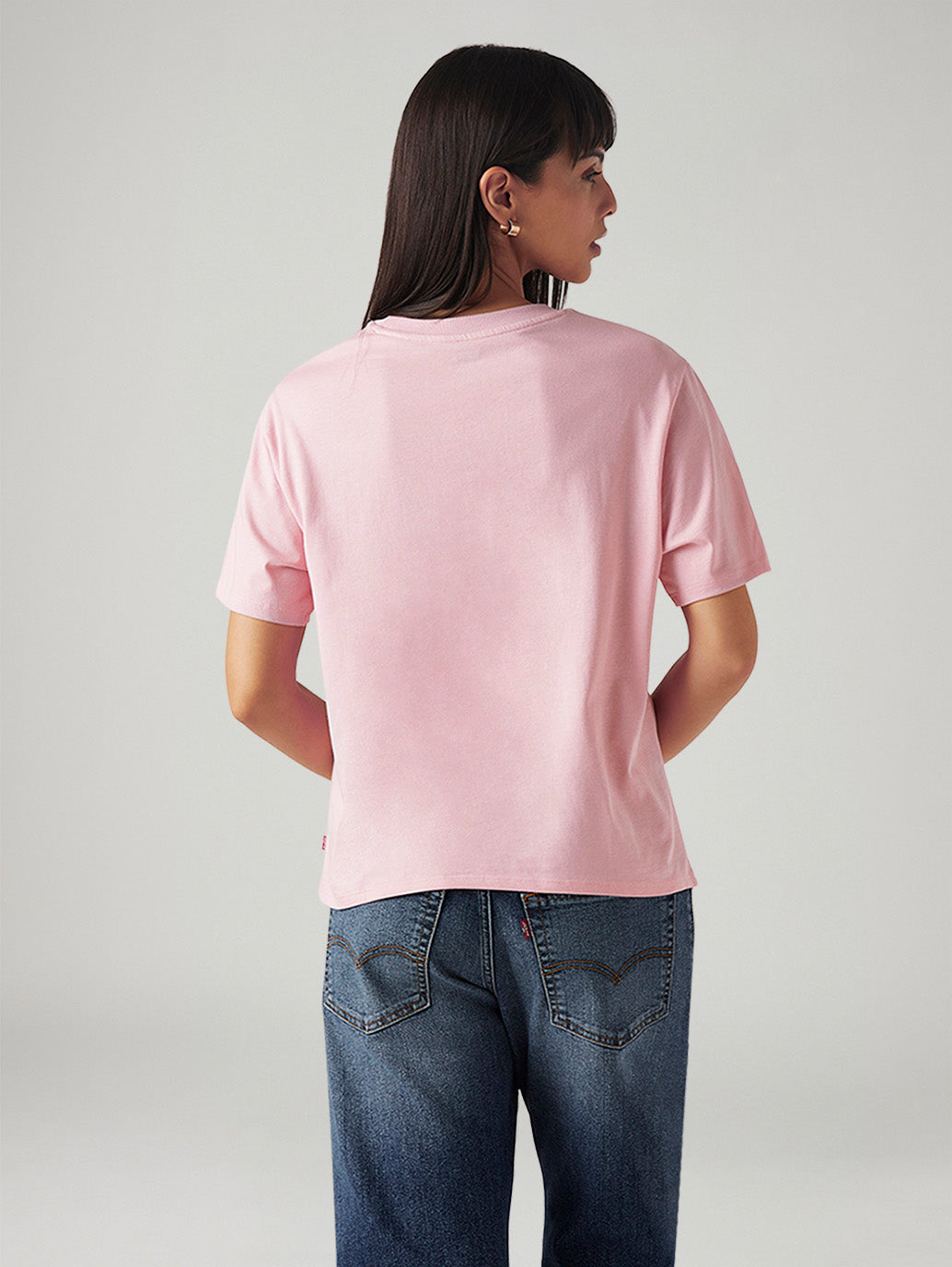 Women's Logo Printed Relaxed Fit T-Shirt - Back View