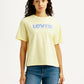 Women's Brand Logo Yellow Relaxed Fit T-shirt - Front View