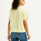 Women's Brand Logo Yellow Relaxed Fit T-shirt - Back View