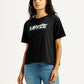 Women's Brand Logo Black Relaxed Fit T-shirt - Styleshot View
