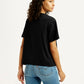 Women's Brand Logo Black Relaxed Fit T-shirt - Back View