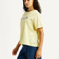 Women's Brand Logo Yellow Relaxed Fit T-shirt - Side View