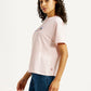 Women's Brand Logo Pink Relaxed Fit T-shirt - Side View