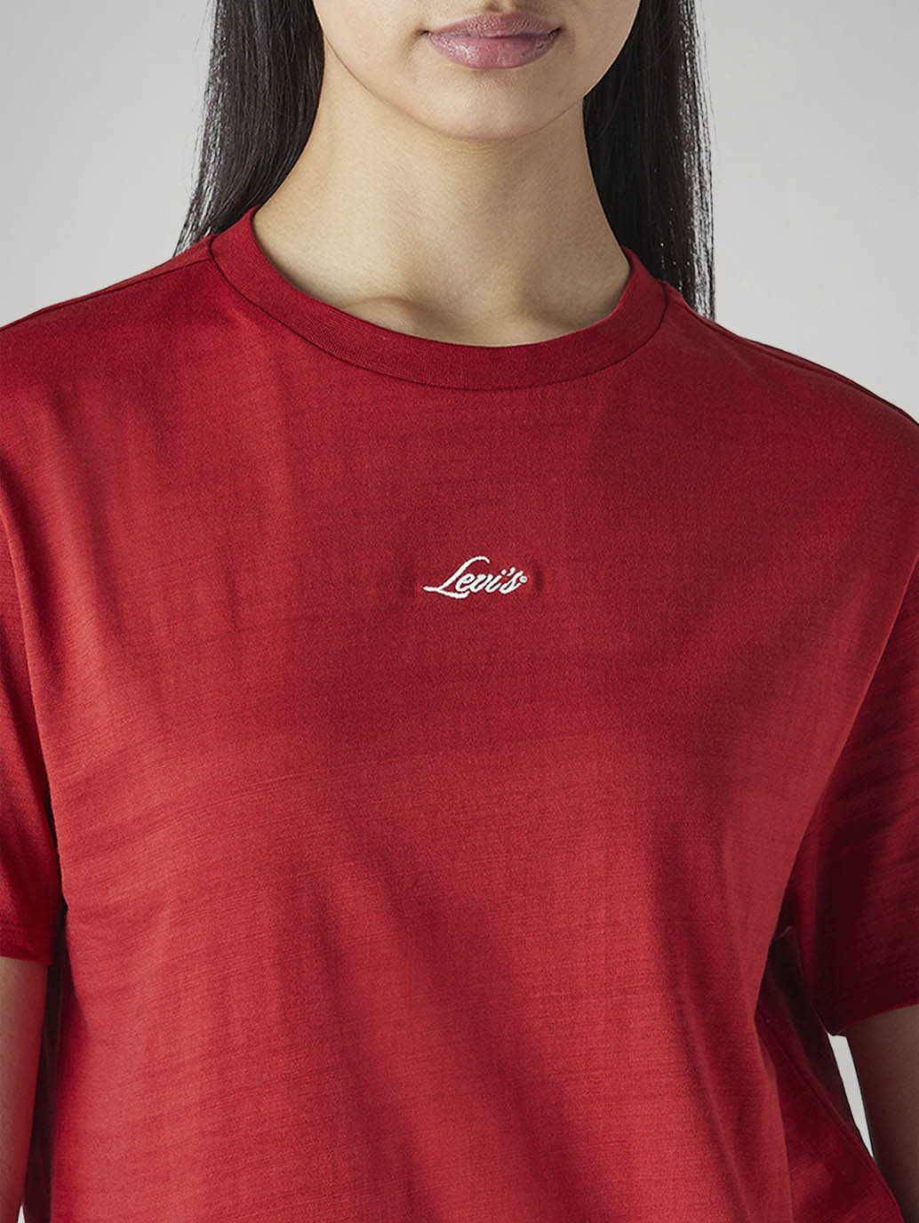 Women's Solid Relaxed Fit T-Shirt - Detail View