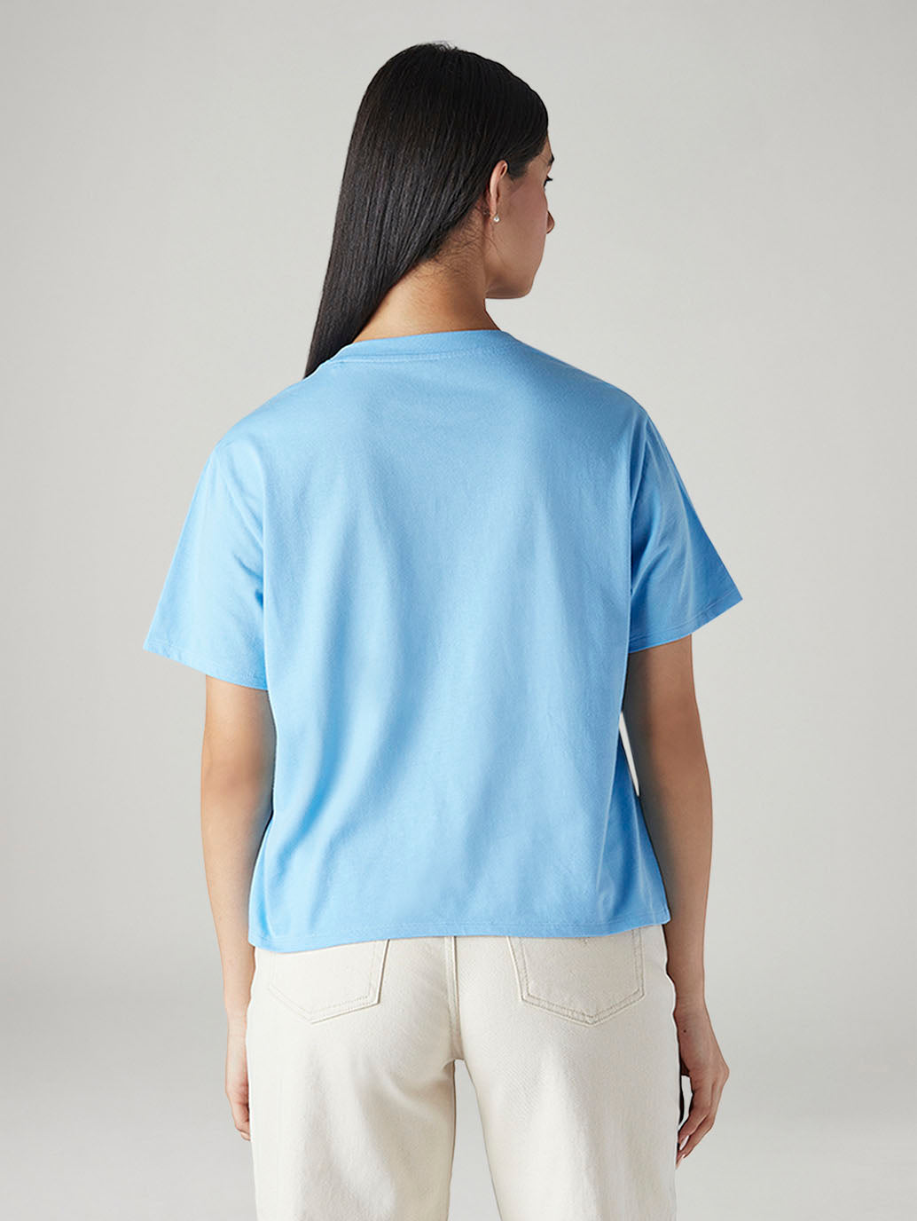 Women's Logo Printed Relaxed Fit T-Shirt - Back View