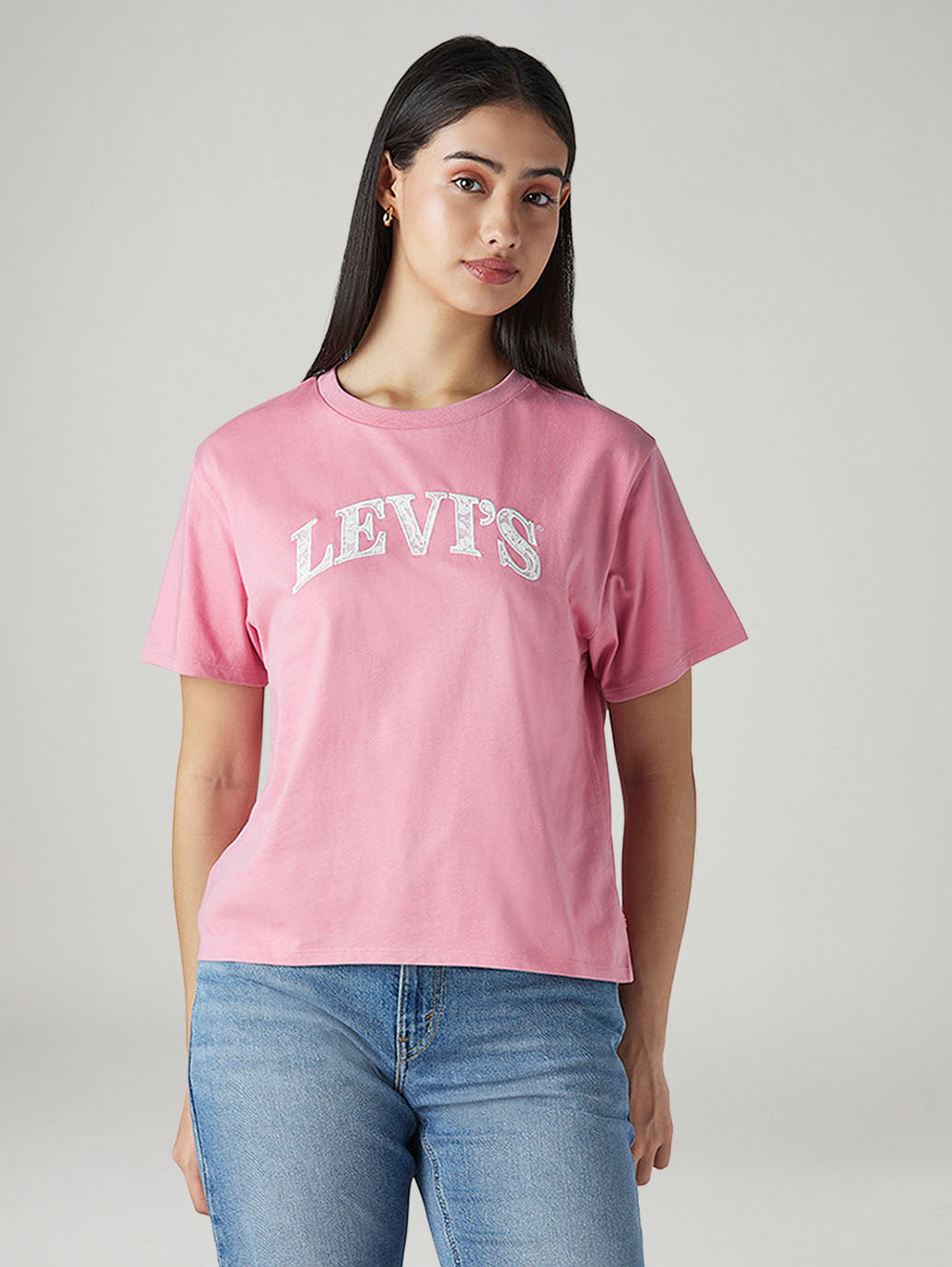 Women's Logo Printed Regular Fit T-Shirt - Front View