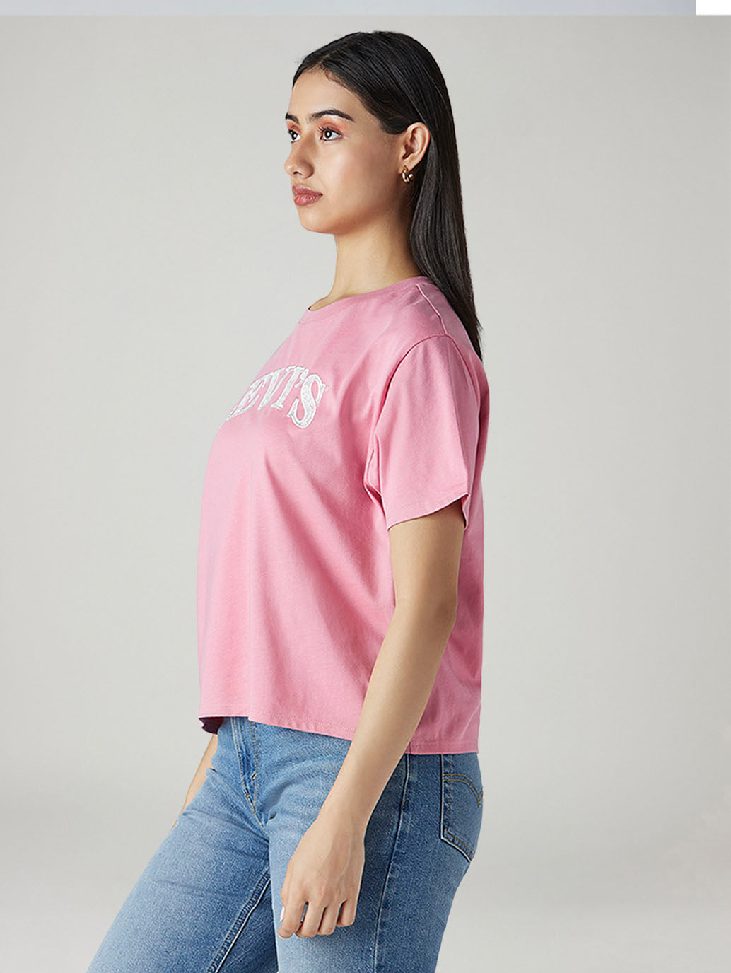 Women's Logo Printed Regular Fit T-Shirt - Side View