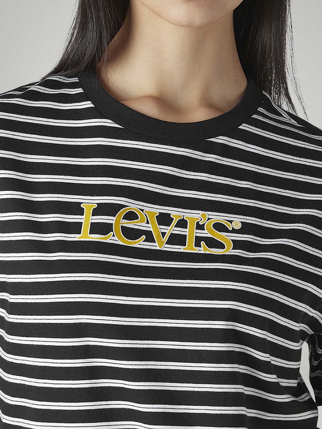 Women's Striped Regular Fit T-Shirt - Detail View