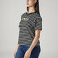 Women's Striped Regular Fit T-Shirt - Side View