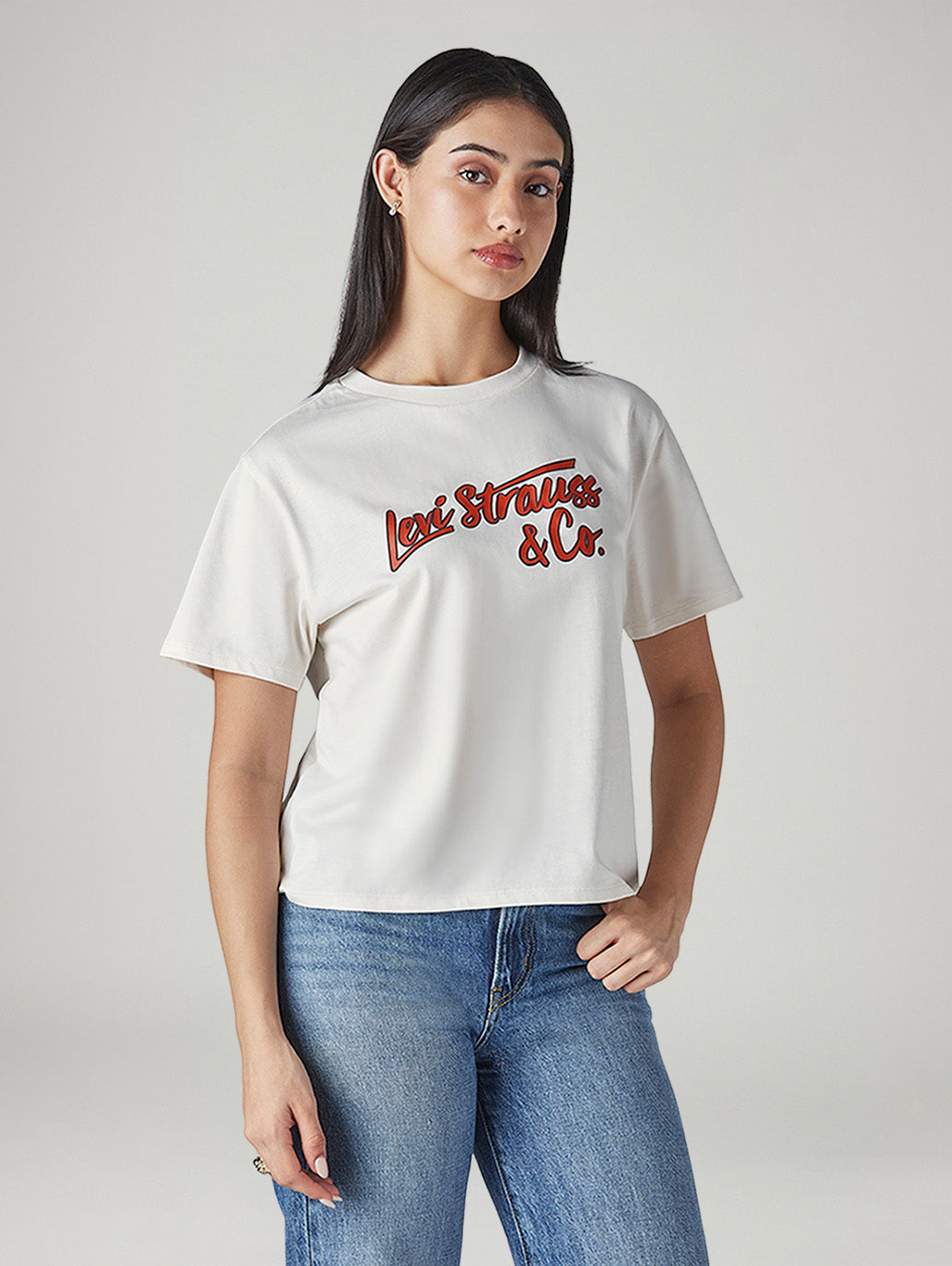 Women's Typography Printed Loose Fit T-Shirt