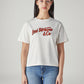 Women's Typography Printed Loose Fit T-Shirt - Front View